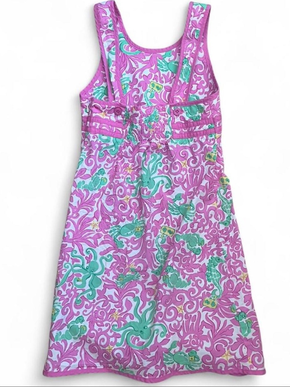 Lilly Pulitzer Girls Shift Dress Size 8 Heading South Octopus Crab Novelty Fun - Picture 4 of 9